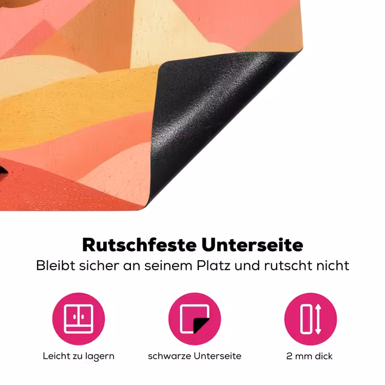 Kameel - Pyramides - Rode zon Inductie beschermer vinyl 3mm klein -zzzzzzz-lf-onderkant