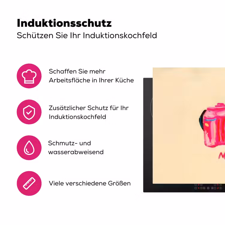 Camera - Memories - Roze - Geschilderd Inductie beschermer vinyl 3mm klein -zzzzzzz-lf-ups