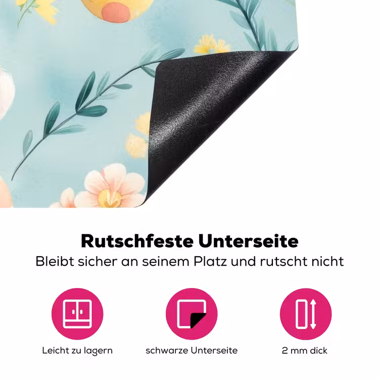 Konijn - Eieren - Takjes Inductie beschermer vinyl 3mm klein -zzzzzzz-lf-onderkant