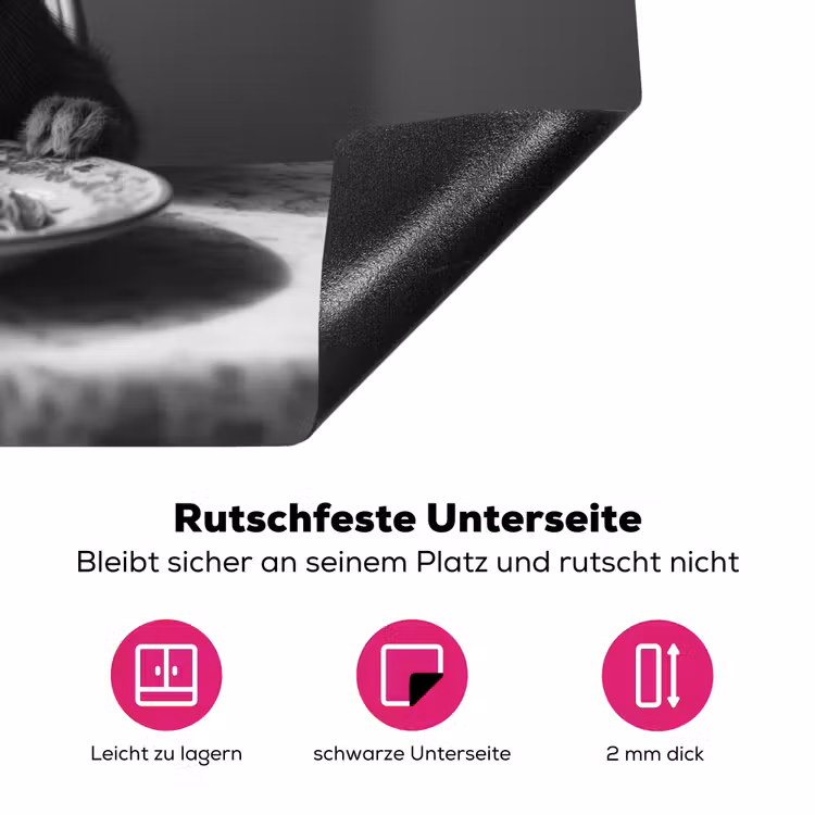 Konijn - Bunny - Zonnebril - Tafelkleed - Pasta - Schattig Inductie beschermer vinyl 3mm klein -zzzzzzz-lf-onderkant