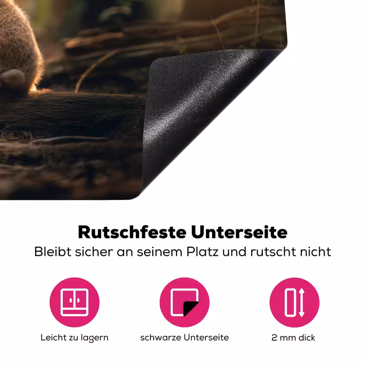 Konijn - Bos - Zonnestralen Inductie beschermer vinyl 3mm klein -zzzzzzz-lf-onderkant