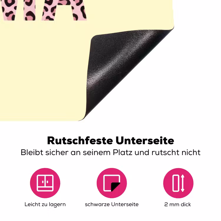 Karma - Luipaardprint - Geel Inductie beschermer vinyl 3mm klein -zzzzzzz-lf-onderkant
