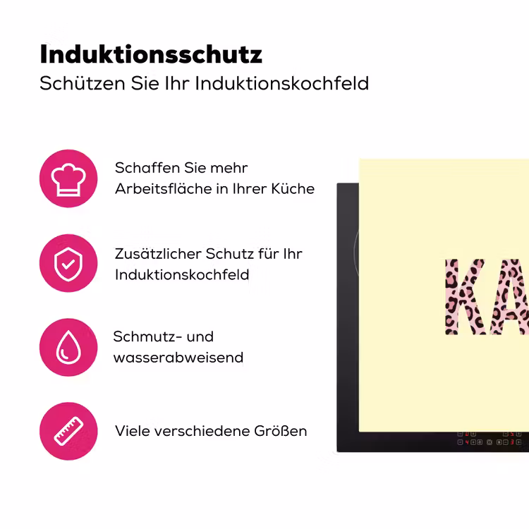 Karma - Luipaardprint - Geel Inductie beschermer vinyl 3mm klein -zzzzzzz-lf-ups