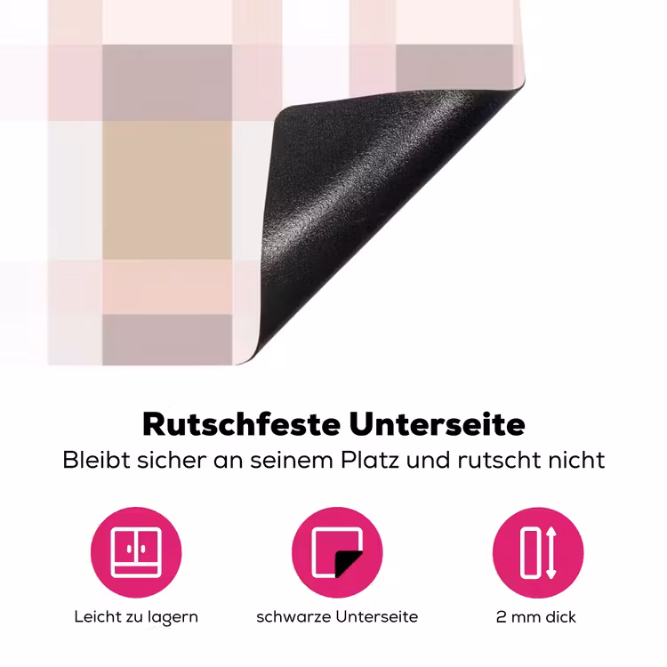 Ruitpatroon - Aardetinten - Minimalistisch Inductie beschermer vinyl 3mm klein 276 -zzzzzzz-lf-onderkant
