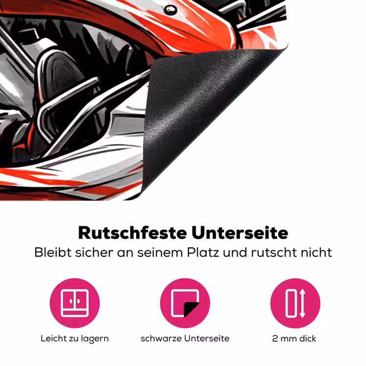 Kart - Coureur - Snelheid - Rood Inductie beschermer vinyl 3mm klein -zzzzzzz-lf-onderkant