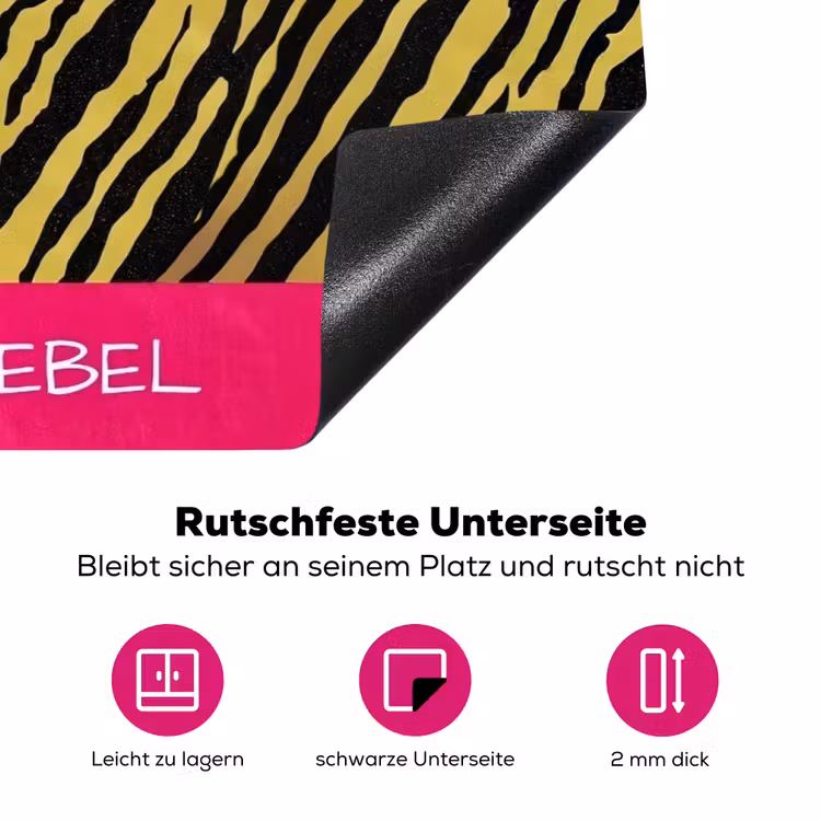 Kat - Baas - Roze - Tijgerprint Inductie beschermer vinyl 3mm klein -zzzzzzz-lf-onderkant