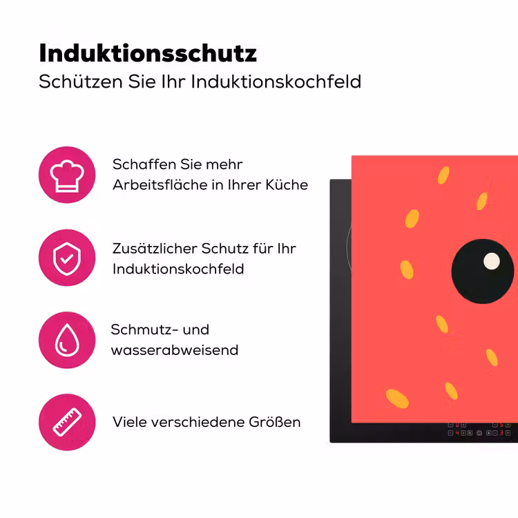 Kat - Aardbei - Cartoon Inductie beschermer vinyl 3mm klein -zzzzzzz-lf-ups