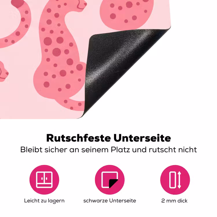 Kat - Gevlekt - Dieren - Patroon - Roze Inductie beschermer vinyl 3mm klein -zzzzzzz-lf-onderkant