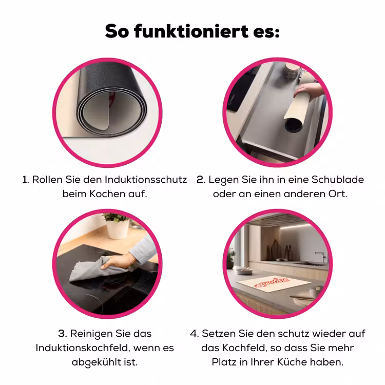 Kat - Harten - Dieren - Modern - Rood Inductie beschermer vinyl 3mm middel -zzzzzzz-lf-werking