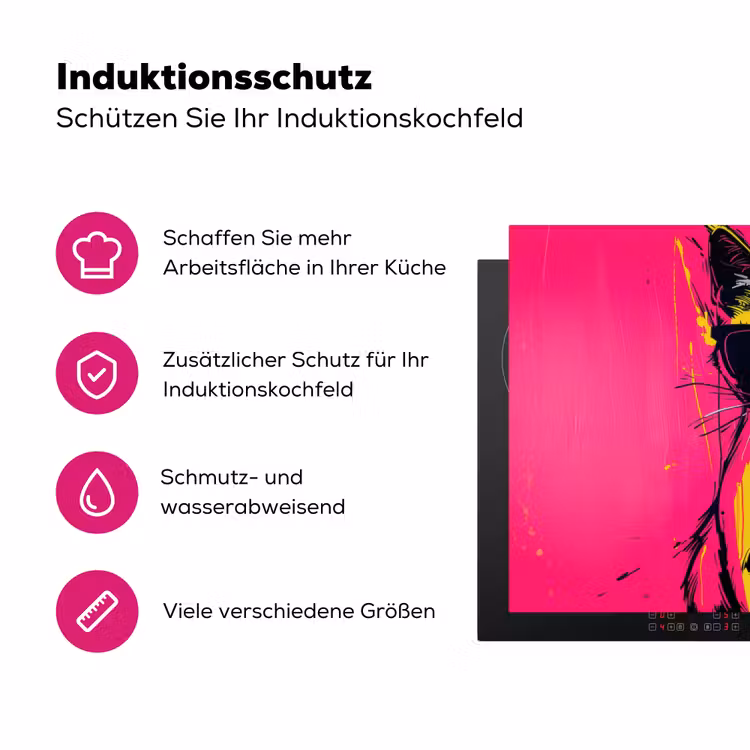 Kat - Art - Zonnebril - Roze Inductie beschermer vinyl 3mm klein -zzzzzzz-lf-ups