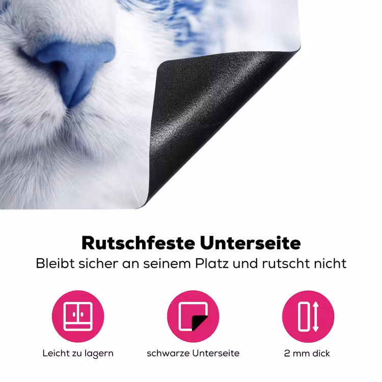 Kat - Patroon - Blauw Inductie beschermer vinyl 3mm klein -zzzzzzz-lf-onderkant