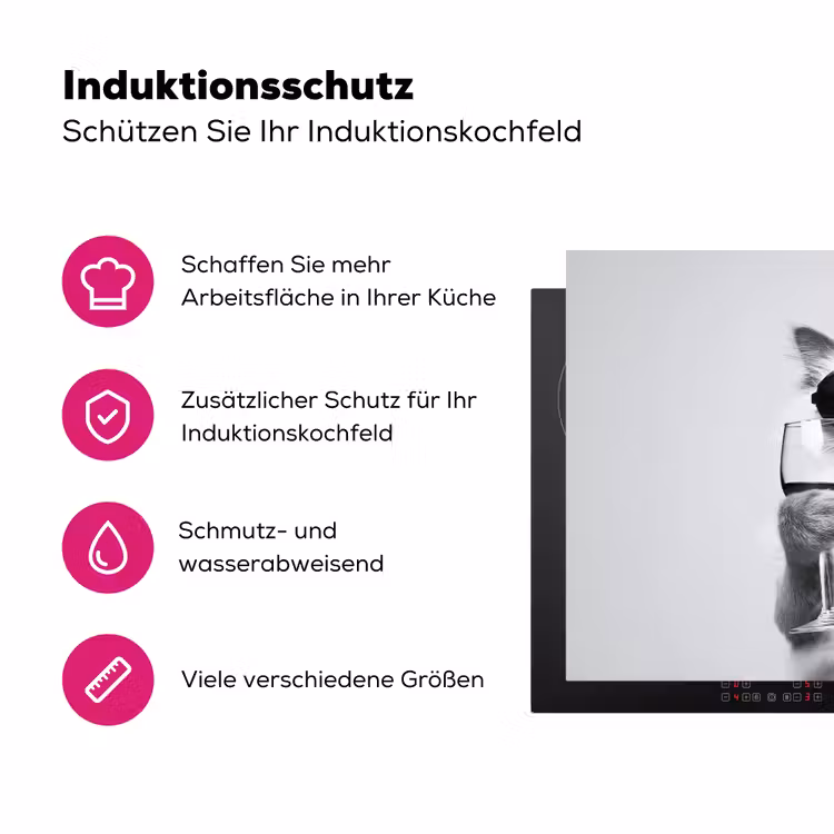 Kat - Zonnebril - Wijnglas - Langharig Inductie beschermer vinyl 3mm klein -zzzzzzz-lf-ups