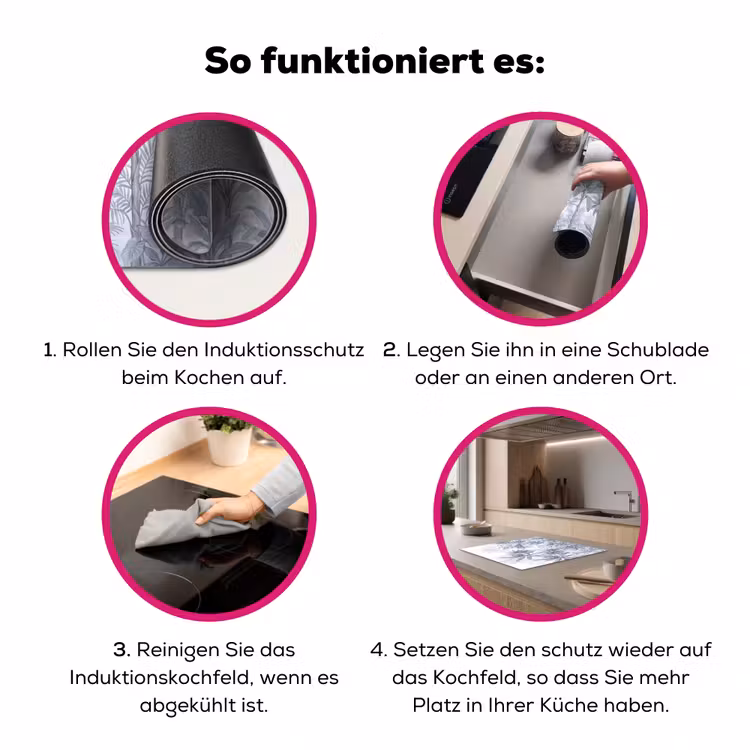 Kat - Tropisch bos - Modern - Grijs Inductie beschermer vinyl 3mm middel -zzzzzzz-lf-werking