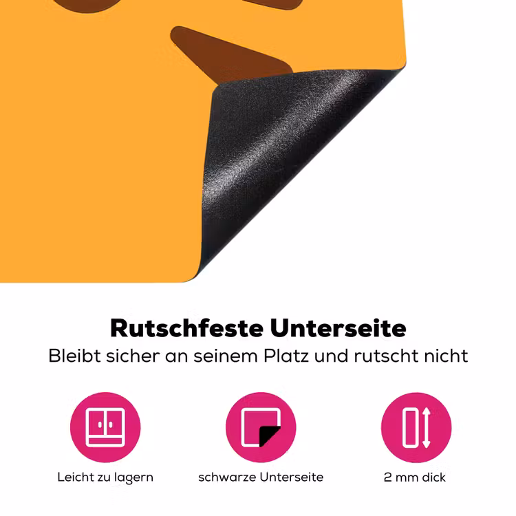Kat - Simplistisch - Oranje - Vrolijk Inductie beschermer vinyl 3mm klein -zzzzzzz-lf-onderkant