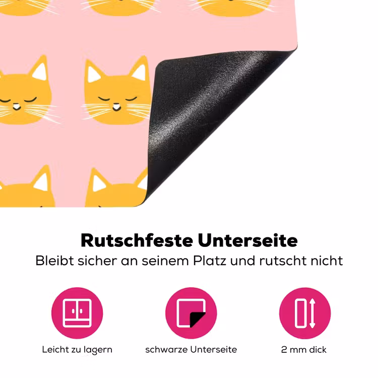 Katten - Patroon - Roze Inductie beschermer vinyl 3mm klein 276 -zzzzzzz-lf-onderkant