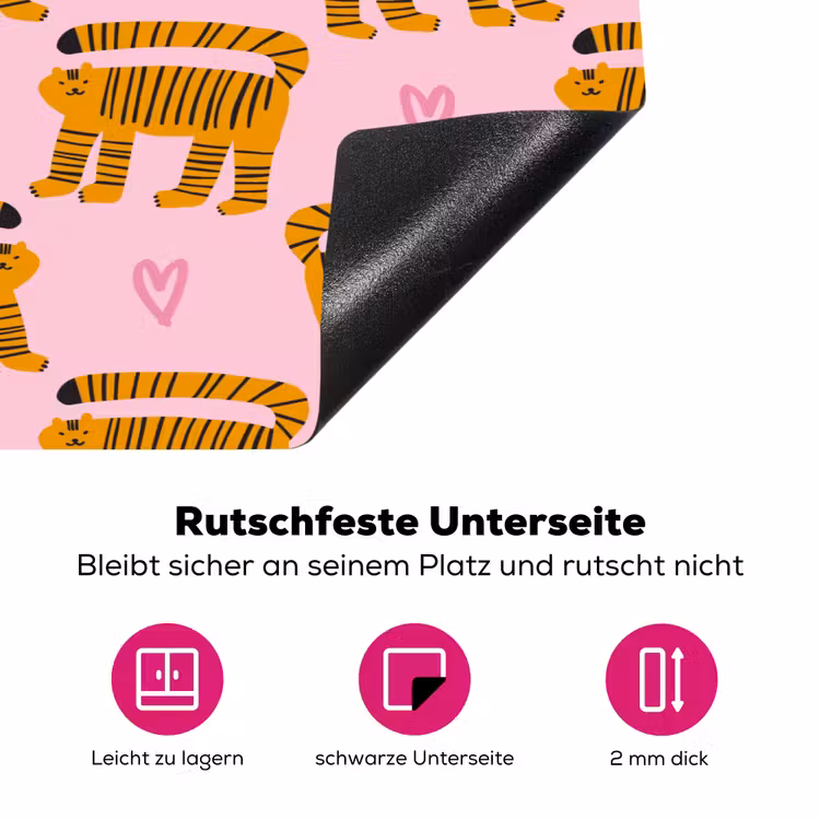 Katten - Roze - Hartjes Inductie beschermer vinyl 3mm klein 276 -zzzzzzz-lf-onderkant