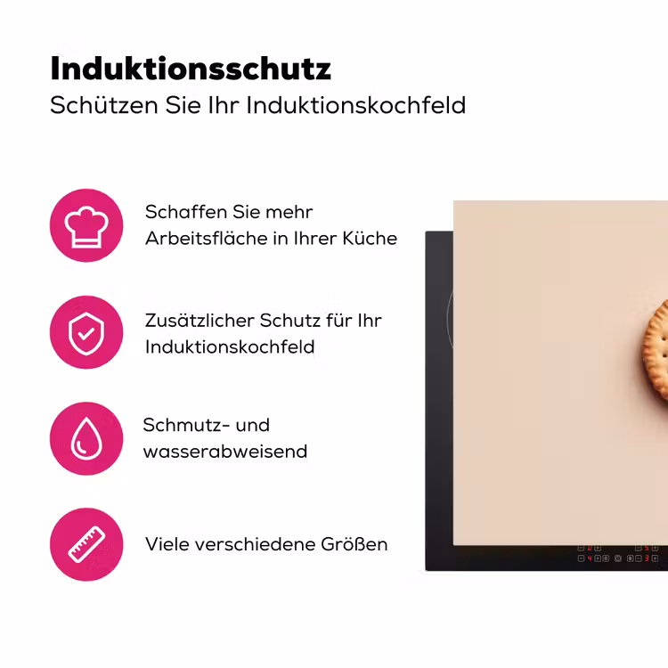 Koekje - Kruimels - beige Inductie beschermer vinyl 3mm klein -zzzzzzz-lf-ups
