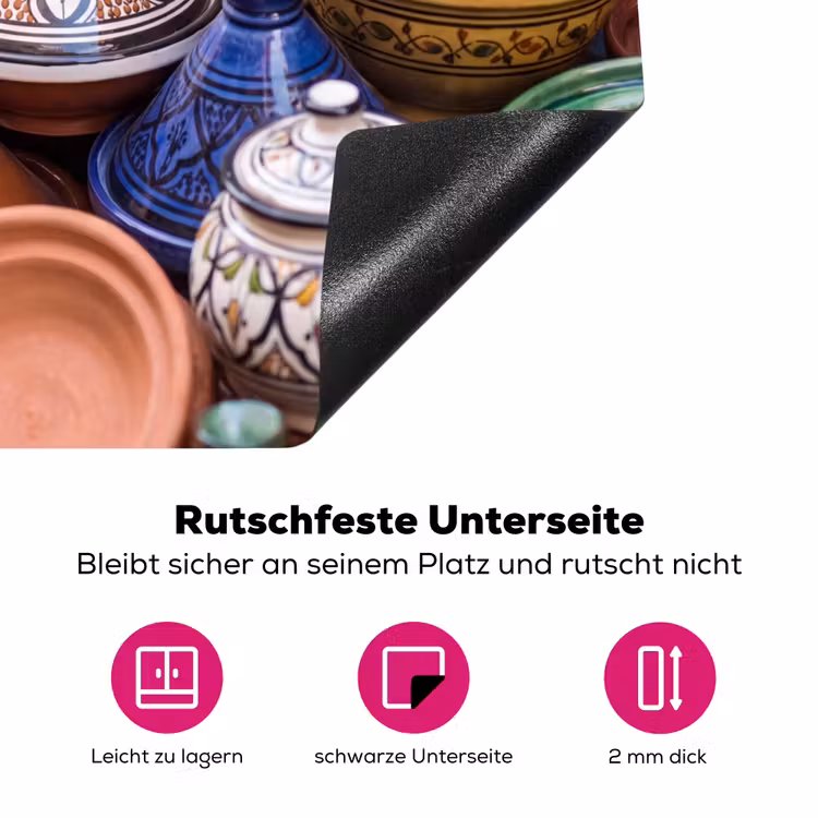Herdabdeckplatte - Keramik – Bunt – Muster - Aardewerk - Kleurrijk - Patroon Inductie beschermer vinyl 3mm middel