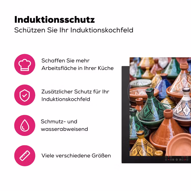 Herdabdeckplatte - Keramik – Bunt – Muster - Aardewerk - Kleurrijk - Patroon Inductie beschermer vinyl 3mm middel
