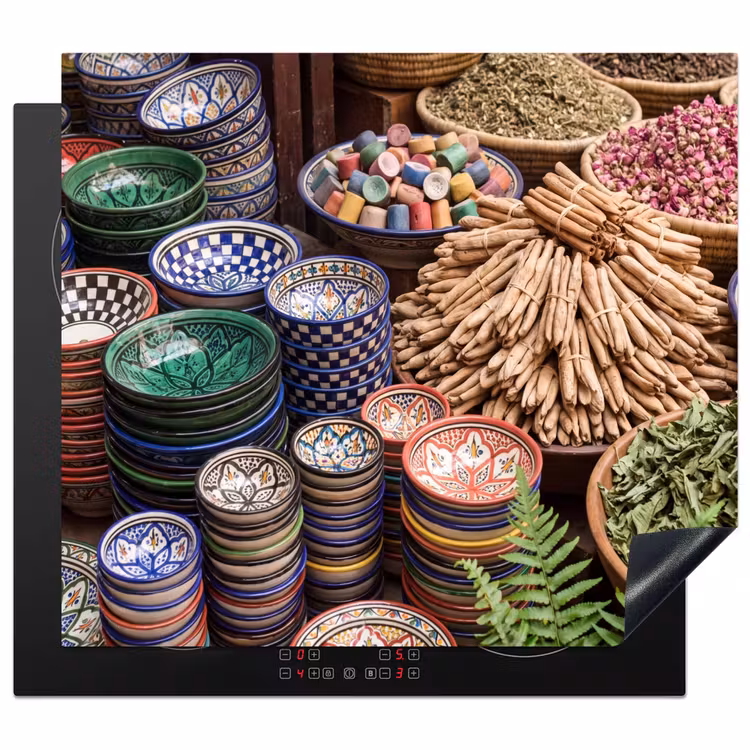 Herdabdeckplatte - Keramik – Orientalisch – Farbenfroh - Aardewerk - Oosters - Kleurrijk Inductie beschermer vinyl 3mm middel