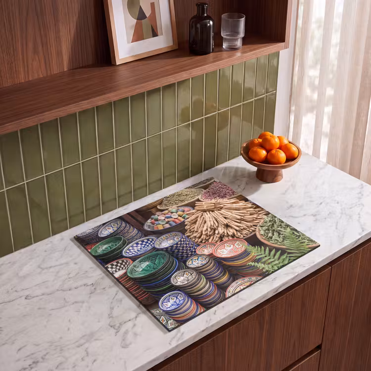 Herdabdeckplatte - Keramik – Orientalisch – Farbenfroh - Aardewerk - Oosters - Kleurrijk Inductie beschermer vinyl 3mm middel