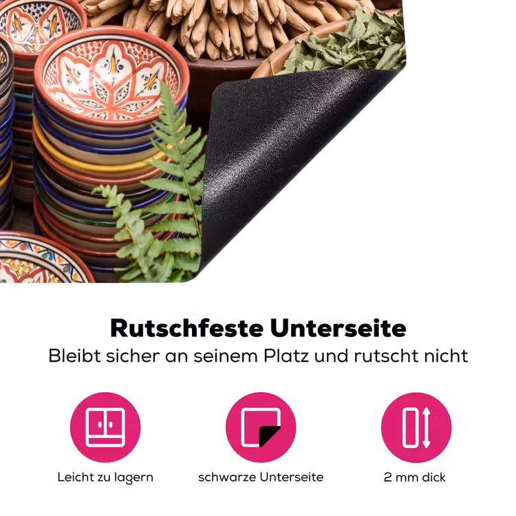 Herdabdeckplatte - Keramik – Orientalisch – Farbenfroh - Aardewerk - Oosters - Kleurrijk Inductie beschermer vinyl 3mm middel