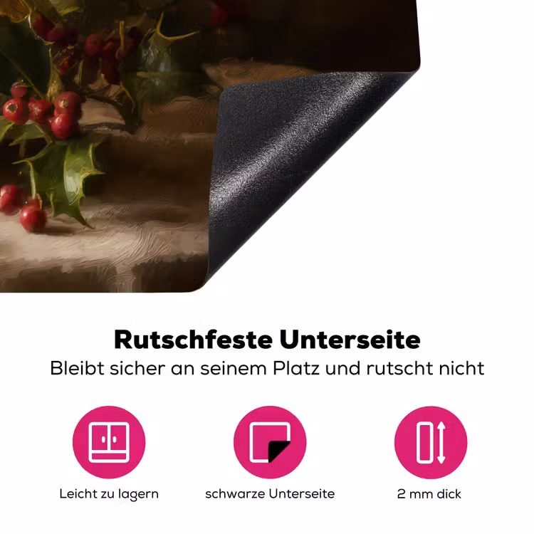 Kaarslicht - Kerst - Veelkleurig Inductie beschermer vinyl 3mm klein -zzzzzzz-lf-onderkant