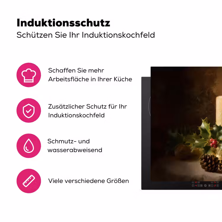 Kaarslicht - Kerst - Veelkleurig Inductie beschermer vinyl 3mm klein -zzzzzzz-lf-ups