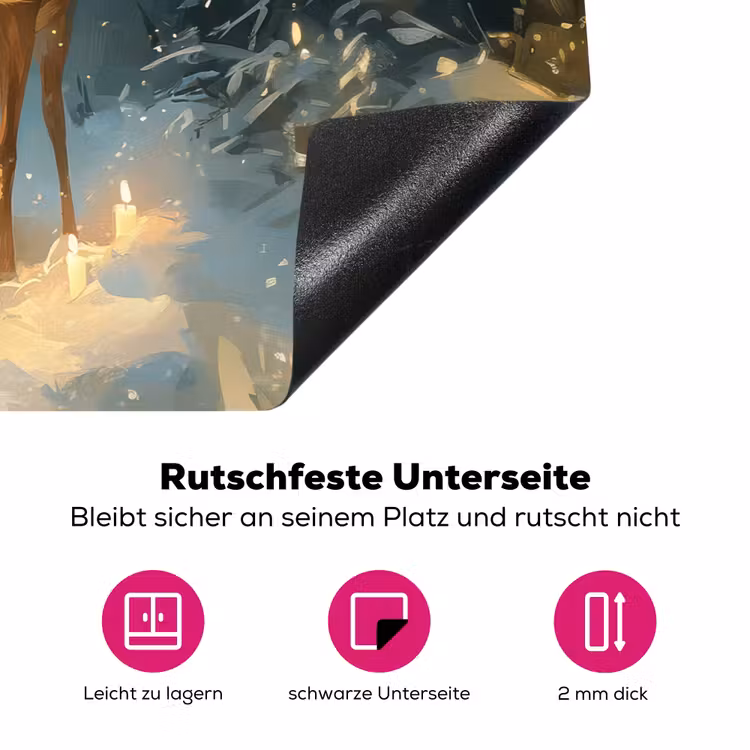 Dennensprookje - Rendier - Nacht Inductie beschermer vinyl 3mm klein -zzzzzzz-lf-onderkant