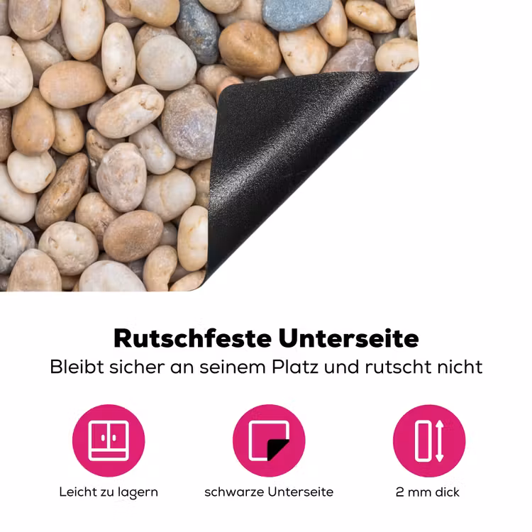 Kiezelstenen - Natuur - Textuur - Beige - Grijs Inductie beschermer vinyl 3mm middel -zzzzzzz-lf-onderkant