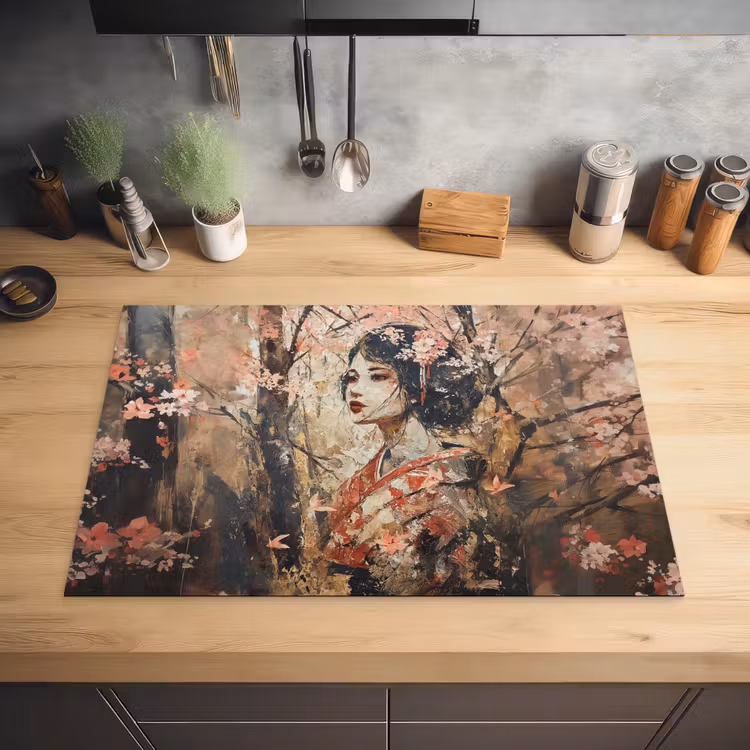 Kimono - Vrouw - kersenbomen Inductie beschermer vinyl 3mm klein -sfeer5