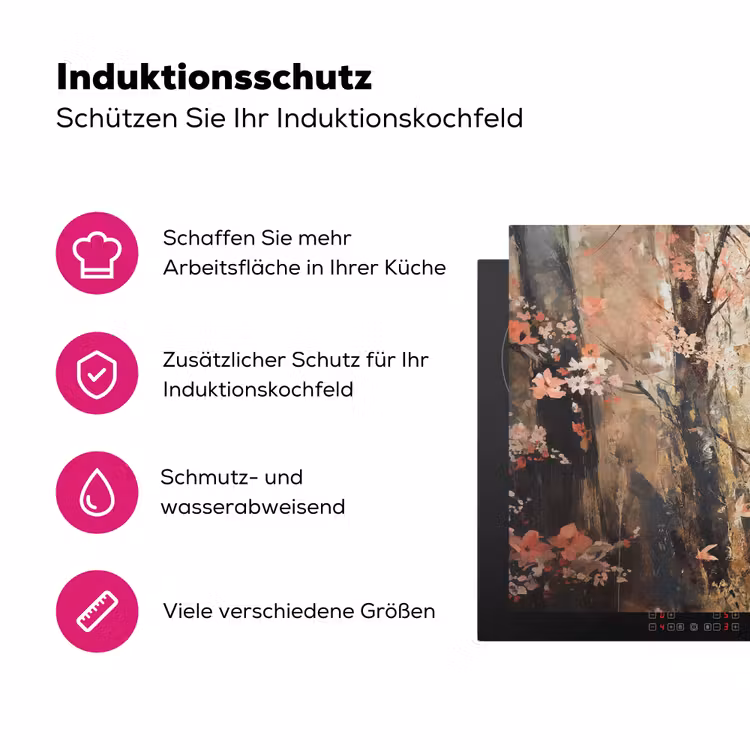 Kimono - Vrouw - kersenbomen Inductie beschermer vinyl 3mm klein -zzzzzzz-lf-ups