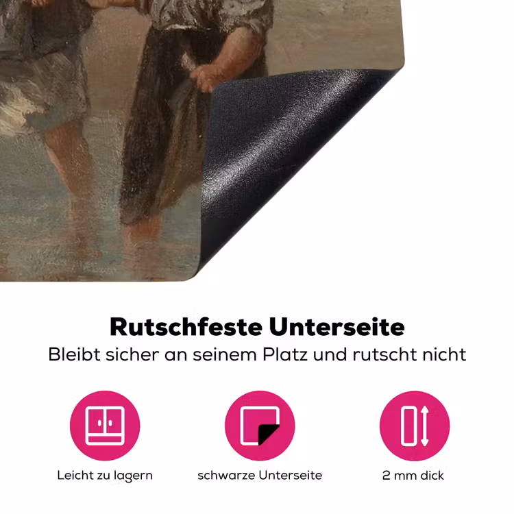 Kinderen der zee - Schilderij van Jozef Israëls Inductie beschermer vinyl 3mm klein -zzzzzzz-lf-onderkant