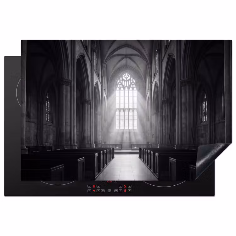 Kerk - Interieur - Lichtstralen - Architectuur - Klassiek Inductie beschermer vinyl 3mm klein -3d
