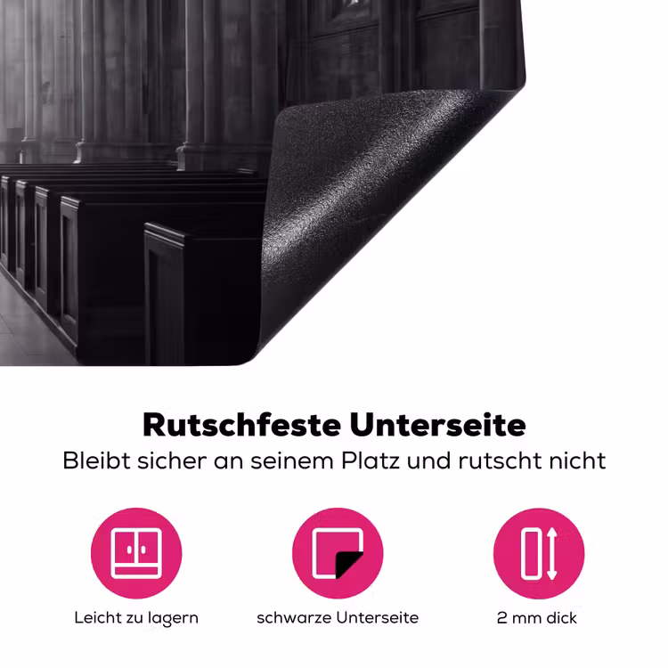 Kerk - Interieur - Lichtstralen - Architectuur - Klassiek Inductie beschermer vinyl 3mm klein -zzzzzzz-lf-onderkant