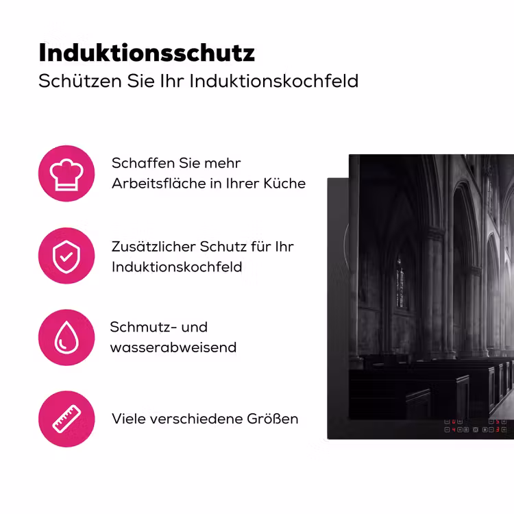 Kerk - Interieur - Lichtstralen - Architectuur - Klassiek Inductie beschermer vinyl 3mm klein -zzzzzzz-lf-ups