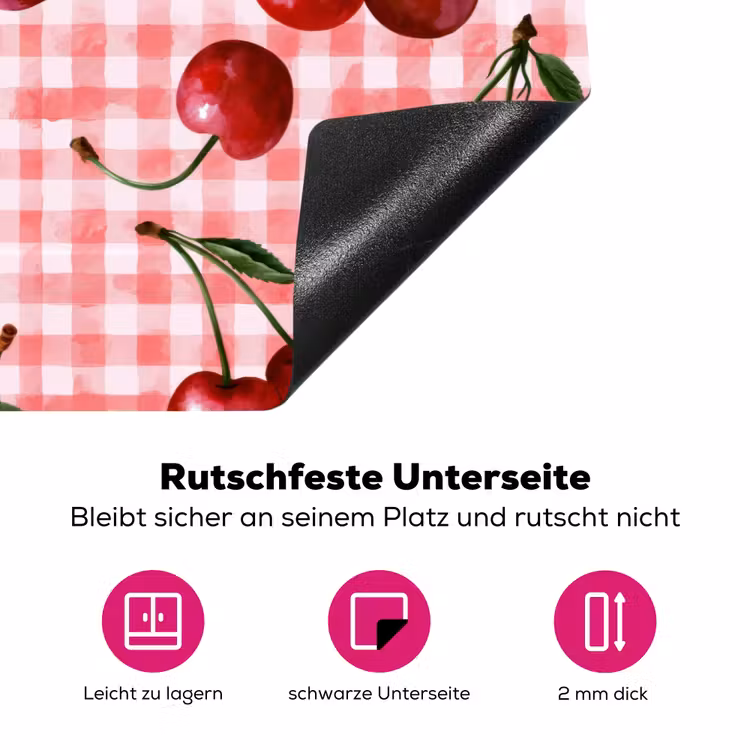 Kersen - Blokken - Rood Inductie beschermer vinyl 3mm klein 276 -zzzzzzz-lf-onderkant