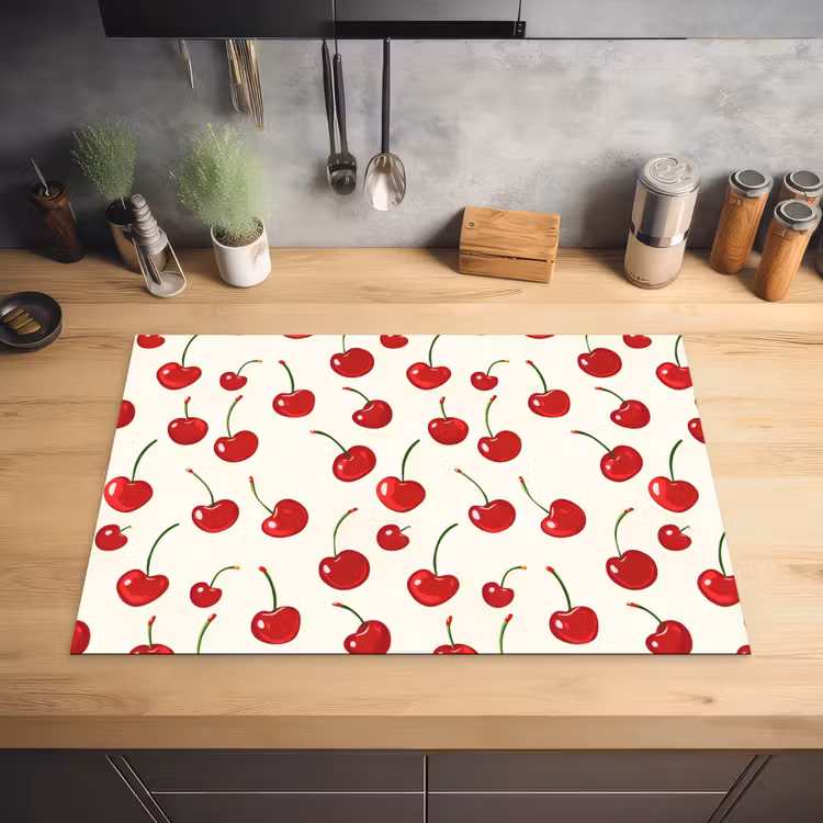 Kersen - Minimalistisch - Rood Inductie beschermer vinyl 3mm klein 276 -sfeer5