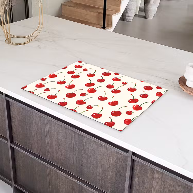 Kersen - Minimalistisch - Rood Inductie beschermer vinyl 3mm klein 276 -sfeer8