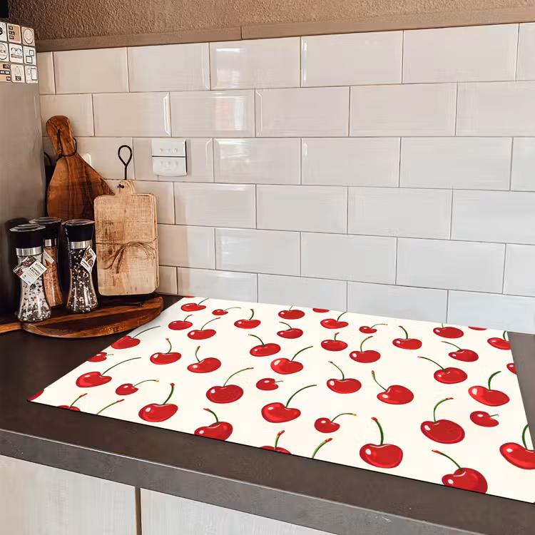 Kersen - Minimalistisch - Rood Inductie beschermer vinyl 3mm klein 276 -sfeer3