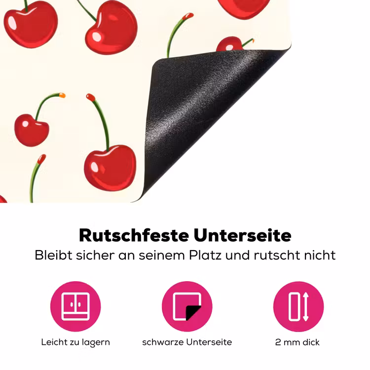 Kersen - Minimalistisch - Rood Inductie beschermer vinyl 3mm klein 276 -zzzzzzz-lf-onderkant