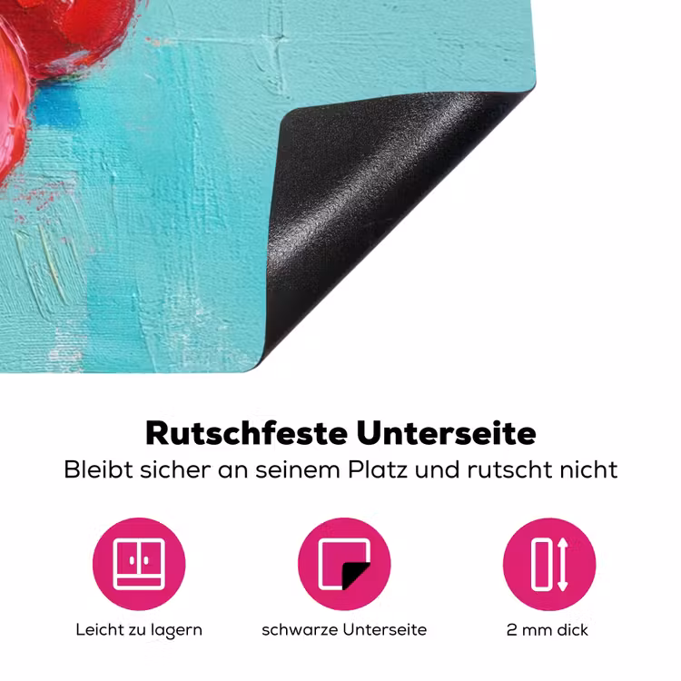 Kersen - Rood - Drie - Geverfd Inductie beschermer vinyl 3mm klein -zzzzzzz-lf-onderkant
