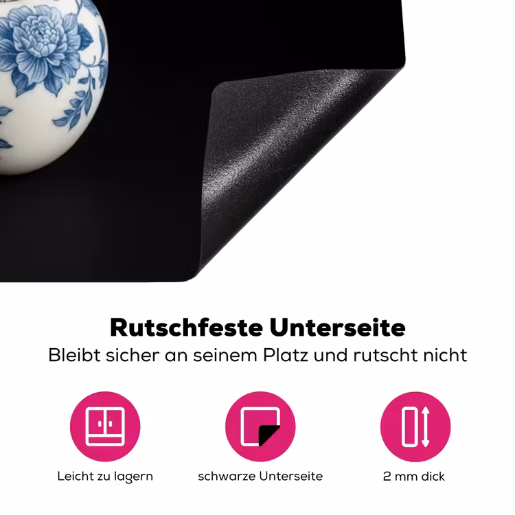 Kersen - Delfts blauw - Fruit Inductie beschermer vinyl 3mm klein -zzzzzzz-lf-onderkant