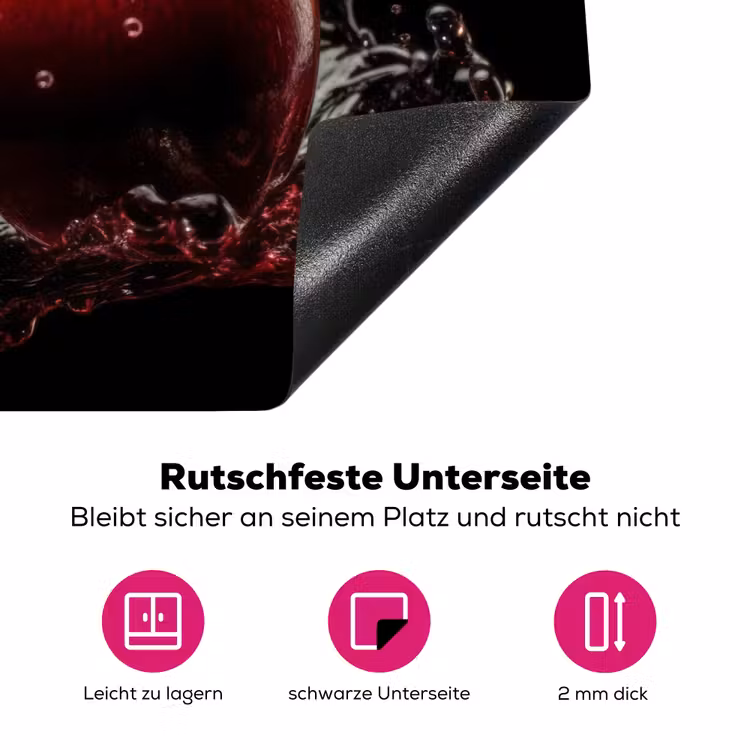 Kersen - Fruit - Water Inductie beschermer vinyl 3mm klein -zzzzzzz-lf-onderkant