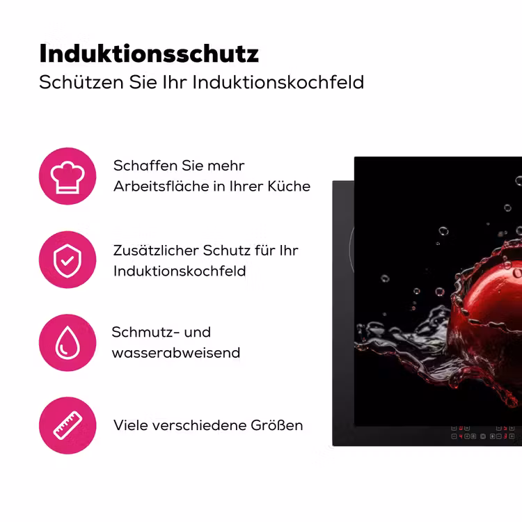 Kersen - Fruit - Water Inductie beschermer vinyl 3mm klein -zzzzzzz-lf-ups