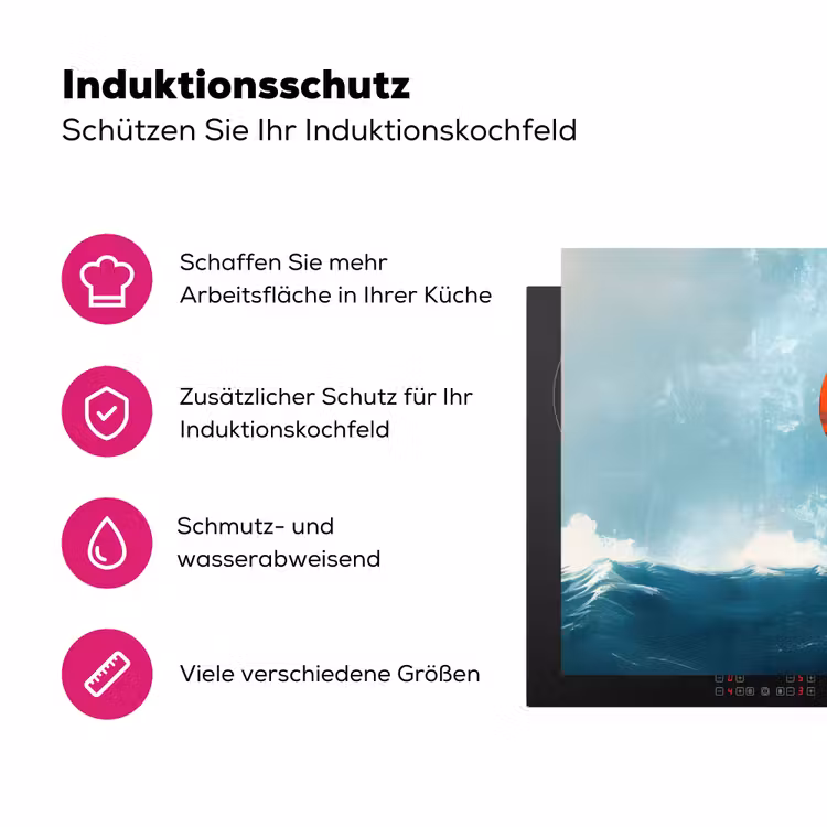 Kitesurfer - Oranje - Zee - Lucht Inductie beschermer vinyl 3mm klein -zzzzzzz-lf-ups