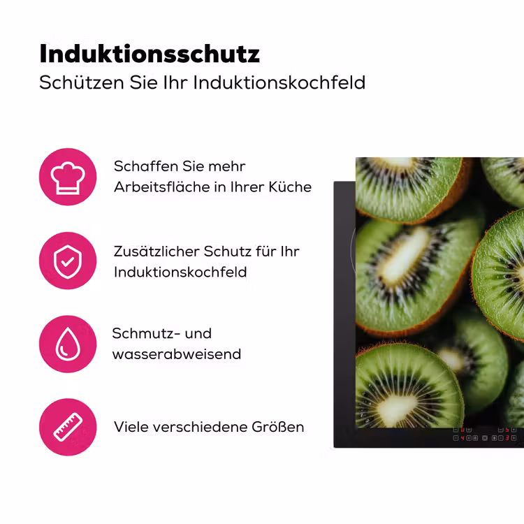 Kiwi - Fruit - Groen Inductie beschermer vinyl 3mm klein -zzzzzzz-lf-ups