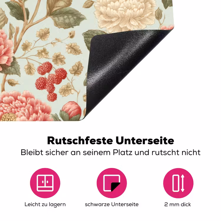 Klassiek - Botanisch - Veelkleurig Inductie beschermer vinyl 3mm klein 276 -zzzzzzz-lf-onderkant