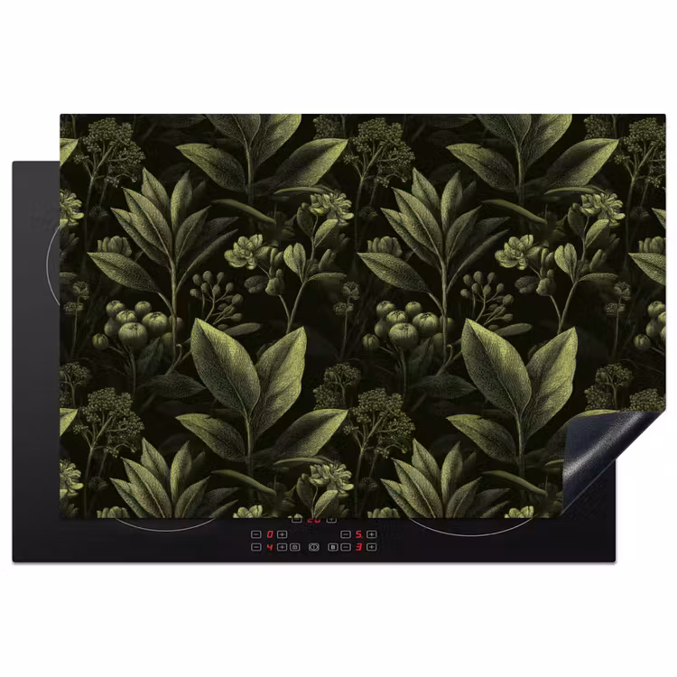 Klassiek - Donker - Botanisch - Planten Inductie beschermer vinyl 3mm klein 276 -3d