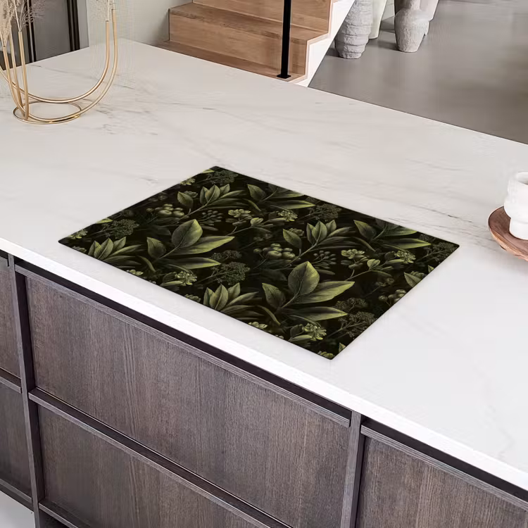Klassiek - Donker - Botanisch - Planten Inductie beschermer vinyl 3mm klein 276 -sfeer8